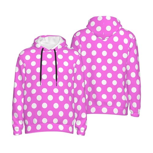 Hoodies For Men - Soft Pink Polka Dot Print B Long Sleeve Casual Men'S Hoodies & Sweatshirts Pullover With Pocket4