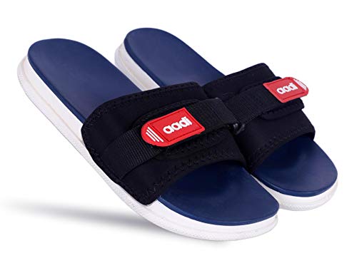 Image of AADI Men's Synthetic Leather Daily Use Casual Sliders /Flip Flop & Slippers
