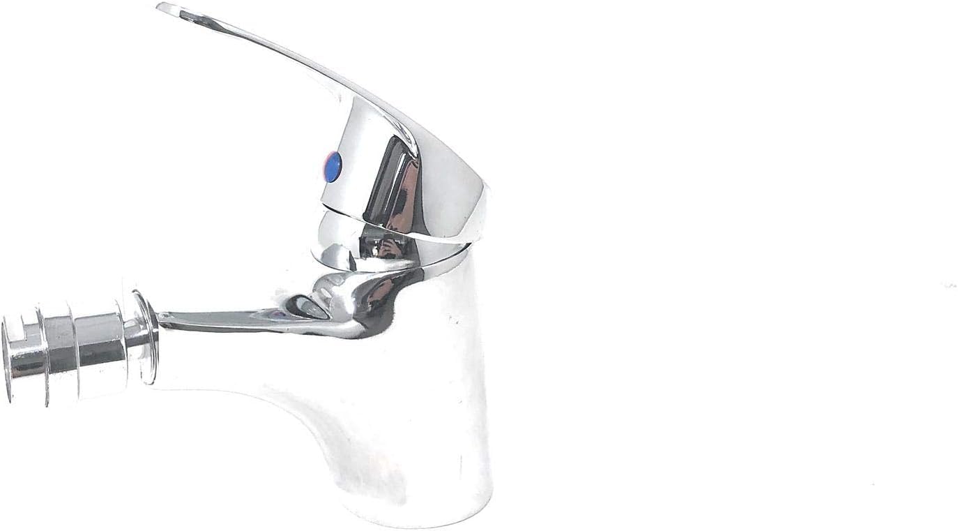OPENSPACESHOP Rubinetto Monoleva Con Flessibili In Ottone Con Testa Mobile Per Bidet Lavabo