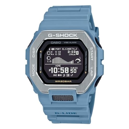 Casio G-Shock G-Lide Relógio Digital Surf Azul Oceano GBX-100-2A, Roxa, Casual
