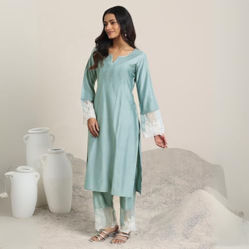 Image of SHIENZY Cotton Blend Kurta Set for Women