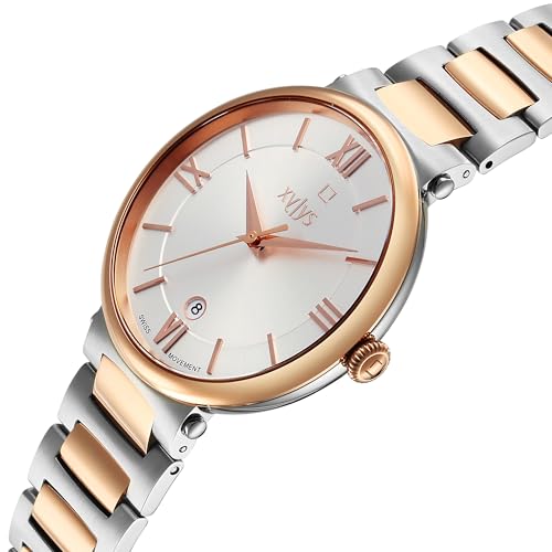 Image of Xylys Quartz Analog with Date Silver Dial Two Toned Stainless Steel Strap Watch for Men - 40067KM01E