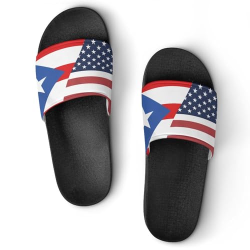 U.S. PR State Flag House Sandals Non-Slip Bathroom Slippers Beach Summer Shoes for Men Women