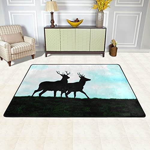 Tapis imprimé cerf de cuisine mince anti-trébuchement - 3