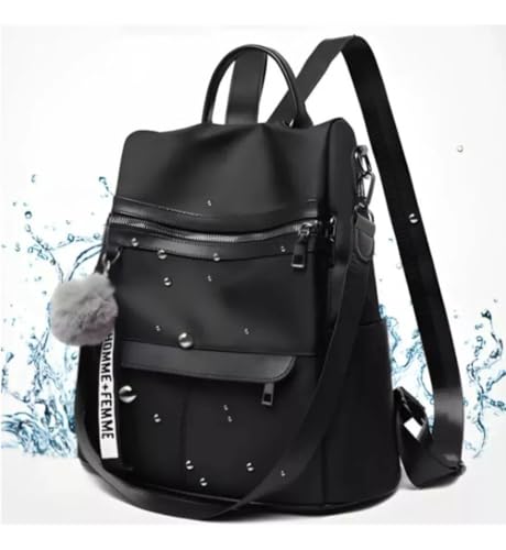 Bolsa Mochila Feminina Casual Trabalho Bolso Antifurto Linda Moderna Top (preto)