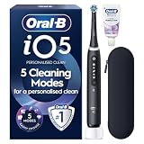 Oral-B iO5 Electric Toothbrush, Matt Black, with Travel Case and Toothpaste
