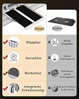 FACHNUO 91 cm Rollstuhlrampe für Stufen zu Hause, 363 kg Tragfähigkeit, tragbare, zusammenklappbare Schwellenrampe für Türen mit selbstanpassender Bodenplatte, rutschfeste Aluminium-Rampe – Ansicht 8