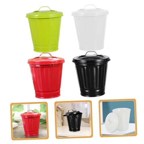 Conjunto de 4 canecas de basura con tapa para cocina miniatura 2