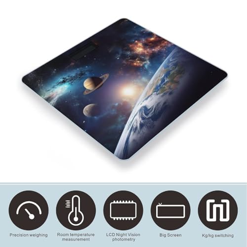 Báscula digital de baño con diseño Galaxy Universe, capacidad 400 lb miniatura 3