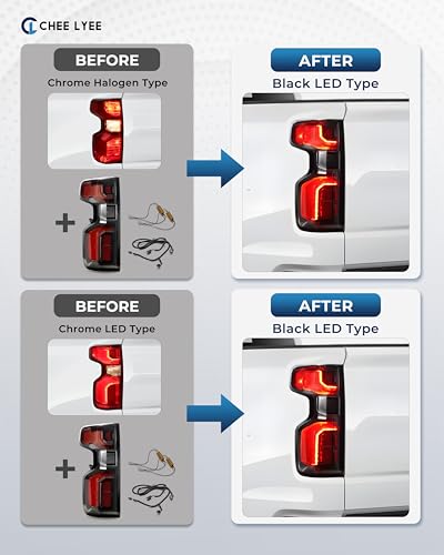 Image of Upgrade 1 Pair Black Tail Lights For 2019-2026 Silverado 84752979 84752978 | 2019-2026 Silverado 1500 WT /CUSTOM /CUSTOM TRAILBOSS /RST /LT TRAILBOSS 2020-2023 Silverado 2500HD /3500HD WT /LT