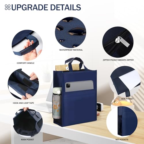 Oxford Document Bag, Waterproof File Bag with Handle Portable Tote Bag With Zipper for Business Meeting Office3