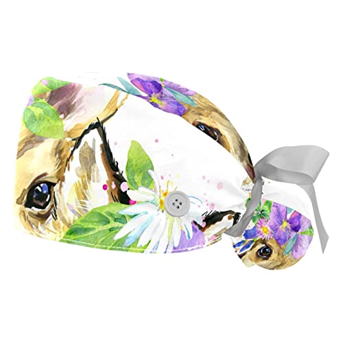 Chapeaux bouffants casquettes de travail ajustables femmes hommes avec motifs animaux floraux