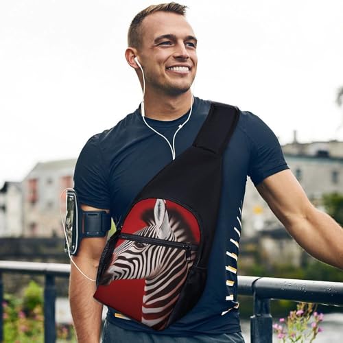 Bolso tipo bandolera Zebra Red para viaje y uso casual miniatura 3