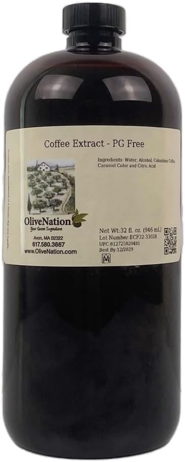 OliveNation Coffee Extract Flavoring, Columbian Coffee Baking Flavor for Cakes, Frosting, Filling, Beverages, Non-GMO, Gluten Free, Kosher, Vegan - 32