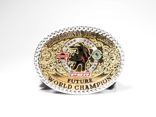 Big Country Toys PBR Future World Champion Clip-On Belt Buckle Kids Dress-Up Accessory Plastic Gold Belt Buckle with Bold PBR Graphics