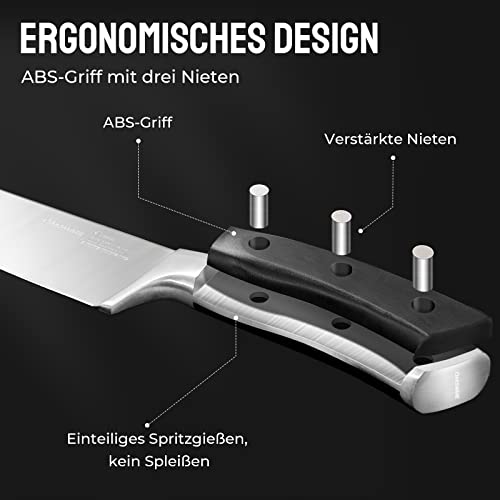 Foto von OAKSWARE Gemüsemesser 10,5cm, aus deutschem Edelstahl, Messer Classic Schälmesser Scharfe Klinge und Full-Tang Griff, Küchenmesser Allzweckmesser Obstmesser