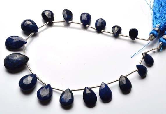 Saphir bleu véritable en gouttes facettées pour remplacer les imitations ternes