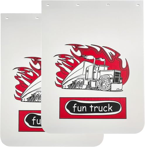 Image of BST BSSP 2PCS Universal Heavy Duty Polymer Mudflaps 24x30 Inch, White Straight Splash Guard Mudflap for Semi Trucks Tractor Trailer