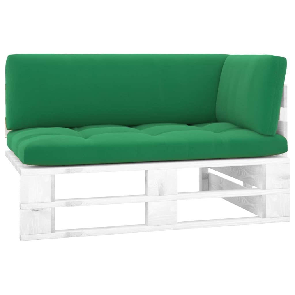 Canapé d'angle palette de jardin vidaXL en bois de pin imprégné blanc