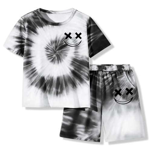 Image of Boys Clothes Size 6-12 Years Short Sleeve T-Shirt & Shorts Set Casual Spring Summer Outfits