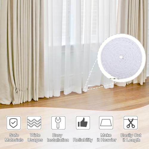Yimomoyi 10 Meter Curtain Heavy Lead Weight Tape, Curtain Lead Tape, Curtain Lead Wire, Mosquito Net Gauze Curtain Weight Wire for Curtains, Drapery, Fabrics, Nets, 50G - Image 3