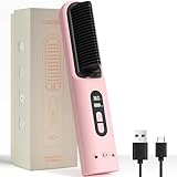 Hair Brush Straightener Cordless, Straightening Comb for Women with 300 Million Negative Ions, 6 Temps 30s Fast Heating, 10000mAh Rechargeable Battery, Portable Travel Frizz-Free, On-The-Go Styling