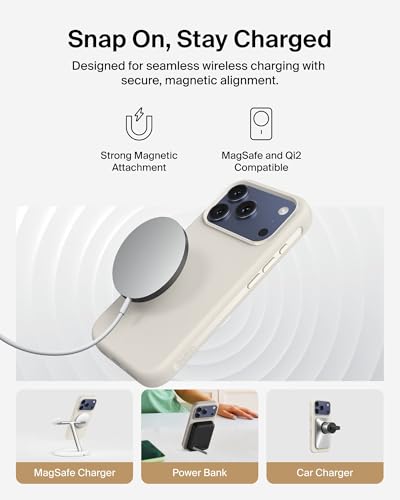 Belkin Capa protetora para iPhone 17 Pro Max, compatível com MagSafe com revestimento tratado antiarranhões e anti-amarelamento, controle de câmera sensível ao toque – grau militar, design fino, à