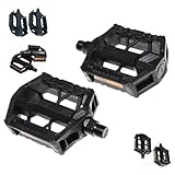 ANDINUS Pedales Reforzados de Polímero para Bicicleta MTB, BMX, Montaña y City – Rosca Estándar 9/16' – Rodamientos de Bolas – Resistentes, Ligeros y Duraderos (80026-B)
