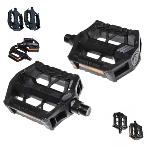 ANDINUS Pedales Reforzados de Polímero para Bicicleta MTB, BMX, Montaña y City – Rosca Estándar 9/16