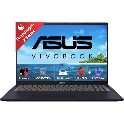 ASUS Vivobook 16,Snapdragon X,Copilot+ AI PC(Qualcomm Adreno iGPU...
