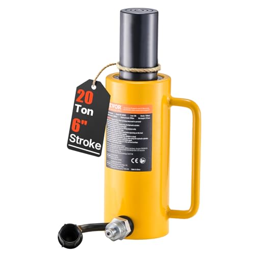 Image of VEVOR Hydraulic Cylinder Jack, 20 Ton Solid Ram Hydraulic Cylinder, 6 Inch Stroke Single Acting Hydraulic Cylinder, with Quick Connector Portable Hydraulic Solid Jack Hydraulic Lifting Cylinders