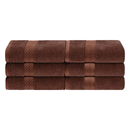Bluenilemills Cotton-Blend Towel Collection, Rayon From Bamboo And Cotton Towels For Shower And Bathroom, 6-Piece Hand Towel Set, 16" X 30", Solid, Cocoa By Blue Nile Mills #TOP5
