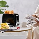 Aigostar Warrior 30JRL – 2-Scheiben Toaster, 7 Toast Bräunung Einstellung, Auftauen, Aufwärmen und Abbrechen Funktionen 750W, Schwarz, BPA frei. EINWEGVERPACKUNG. - 9