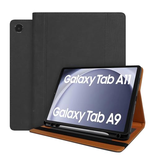 Housse de protection Samsung Galaxy Tab A9 2023 SM-X110 en cuir avec porte-stylet