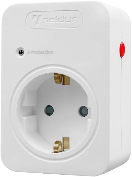 Şok ve Akım Korumalı Fiş-Priz, 16A-250V, Max 3600W 720 Joule, Reset Edilebilir, Sürekli Koruma, Toprak Hatlı, Çocuk Korumalı, Beyaz Renk, E1TD33B