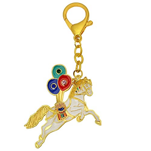 Llavero Caballo de Viento Feng Shui W5329 Amuleto de la Suerte 4.53x1.97 in