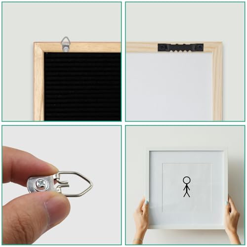 Image of 450pcs 7size Picture Hangers, D-Ring and Sawtooth Hangers Heavy Duty Assorted Kits with Screws for Picture Frame, Canvas Painting, Clock, Artwork Clipboard Hanging Wall Mounting