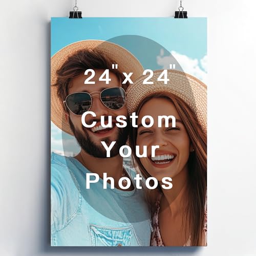 Custom Posters Print, Upload Your Images/Photos - Personalized Pictures Customized Photo (24L x 24W)