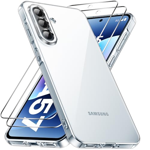 caslord Hülle für Samsung Galaxy A57 5G, 1 Handyhülle mit 2 Stück Hartglas, Weiche TPU Transparent Stoßfest Schutzhülle Durchsichtige… – Ansicht 1