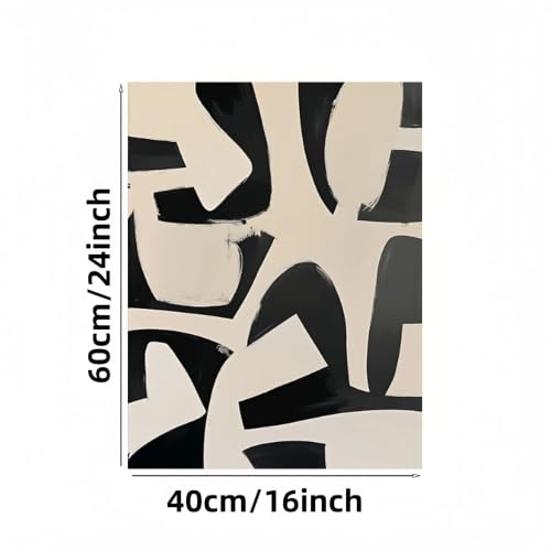 Láminas abstractas en blanco y negro estilo art déco moderno de 40x60cm 6