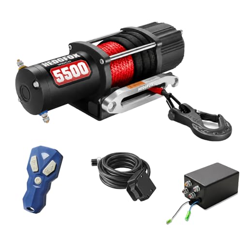 Winche eléctrico 5500 lbs para ATV UTV 12V con cuerda sintética miniatura 1