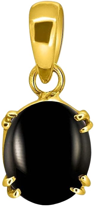 Pendentif Sulemani Hakik 2,25 Ratti, collier en agate noire et pierre de 1,00 carat