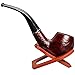 ONE250 Classic Tobacco Smoking Wood Pattern Pipe With Stand