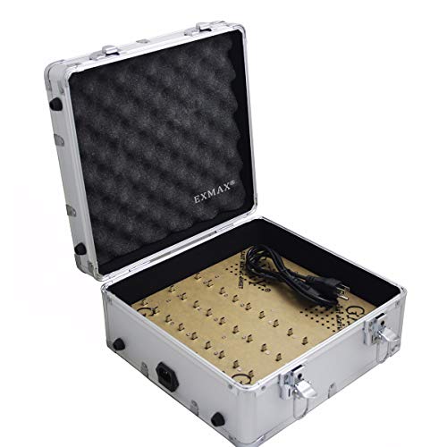 Estuche de carga EXMAX de aleación de aluminio con 32 ranuras y puerto de carga Mini USB para sistema profesional inalámbrico de guía turística con transmisor y receptor miniatura 1