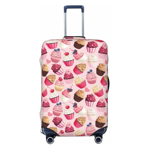 Pink Fruit Ice Cream Print Luggage Cover Protector Anti-Scratch Washable Fits 18-32 Inch Luggage-Large