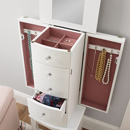 Powell 929-521 Furniture Jewelry Armoire, White thumb #5