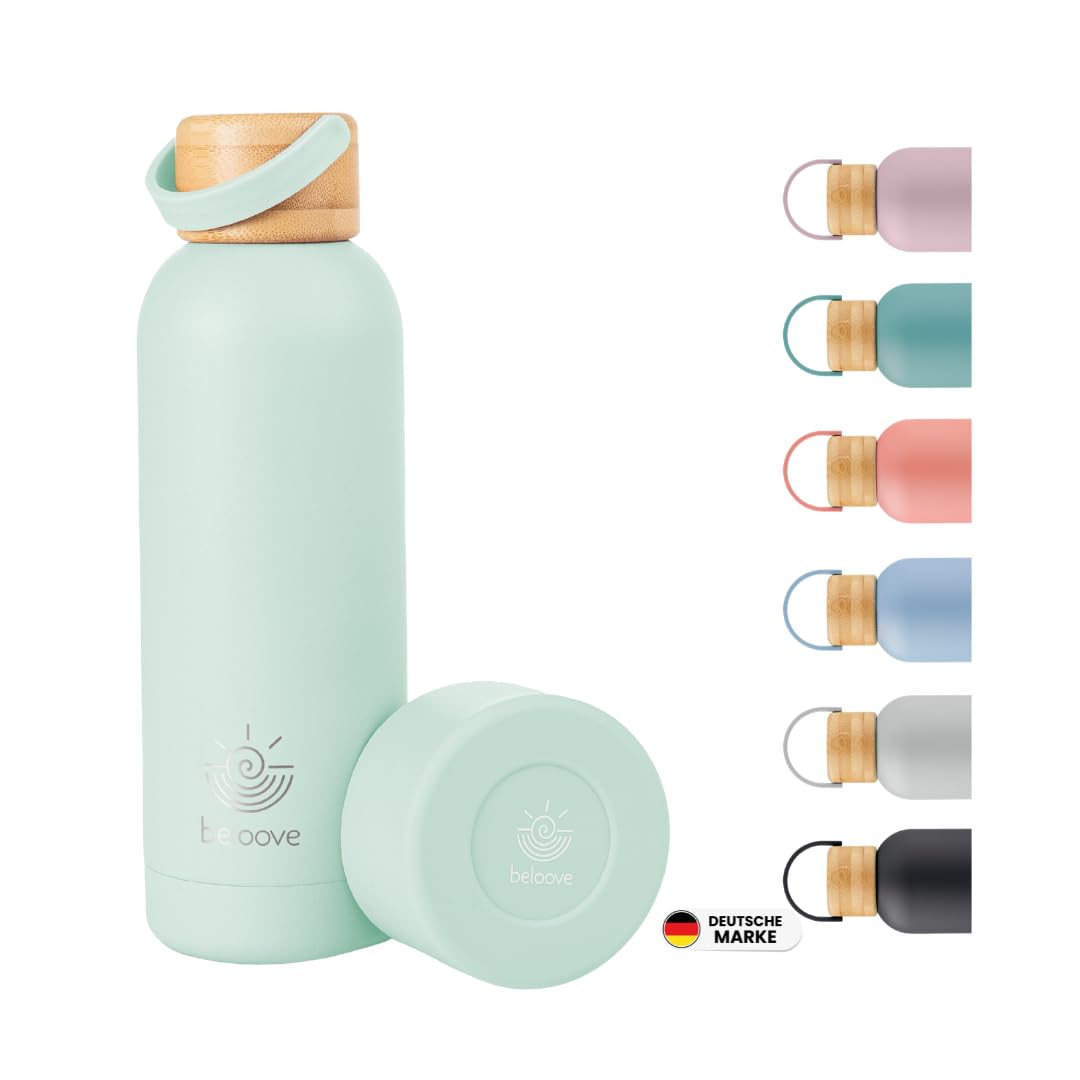 beloove™ Drinking Bottle Stainless Steel BPA-Free - Double-Walled Thermos Flask, Leak-Proof, Suitable for Carbonated Drinks, Scratch-Resistant Powder Coated - 500 ml, 750 ml Water Bottle Thermos Flask