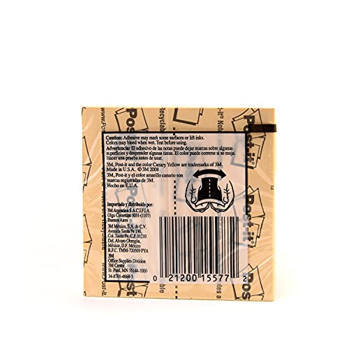 Post-it Notas 7,6 x 7,6 cm, 12 blocos, notas adesivas favoritas número 1 dos EUA, amarelo canário, r