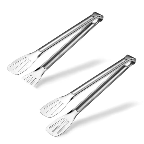 Image of Serving Tongs Kitchen Tongs,Buffet Tongs, Stainless Steel Food Tong Serving Tong,Small Tongs (9 Inch) (Pack of 2)