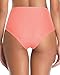 Tempt Me Women's Light Pink High Waisted Bikini Bottom Full Coverage Retro Tummy Control Swimsuit Bottom M